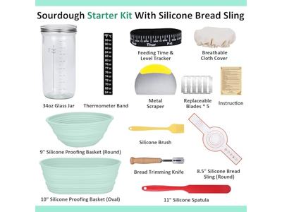 9 Inch Bannetons Basket For Bread Dough Sour Tools Baking Kit Round Set Making