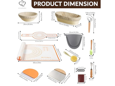 Baking Tools Mats Wood Bread Basket Proofing With Lid Cover Prime