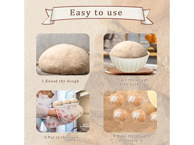 Baking Utensils Round Bread Basket Proofing Crafts Oval Set Of 2 Banneton Kit