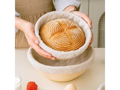 Baneton <u><a href='https://www.bannetonbasket.com'>bread proofing basket</a></u> Set Oval Rattan Round Riser Banneton