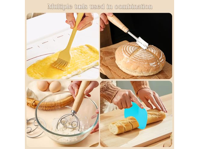 Baneton <u><a href='https://www.bannetonbasket.com'>bread proofing basket</a></u> Set Oval Rattan Round Riser Banneton