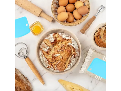 Baneton <u><a href='https://www.bannetonbasket.com'>bread proofing basket</a></u> Set Oval Rattan Round Riser Banneton