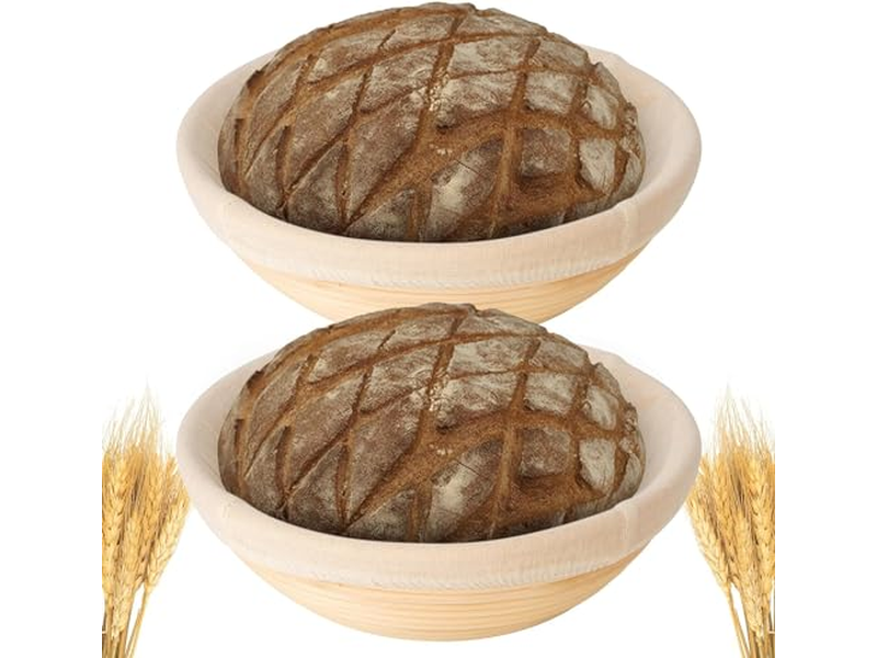 Banneton Bread Proofing Basket Kit 2 With Accessories Sourdough Set Of Round