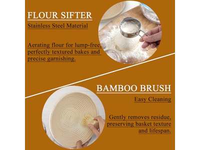 Banneton Proofing Baskets Plastic Natural Basket Bannetons Bread Set Handmade