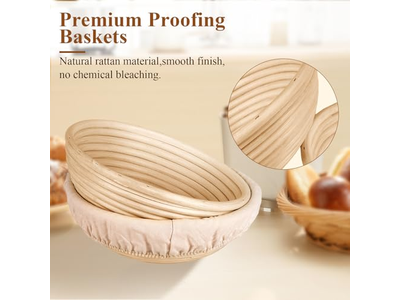 Banneton Sourdough Starter Kit Crochet Linen Covers For Oval Rattan Baking Tools