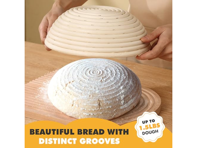 Basket Banneton Wicker 6 Inch Bamboo Rounded Plastic 9 Bannetons Proofing