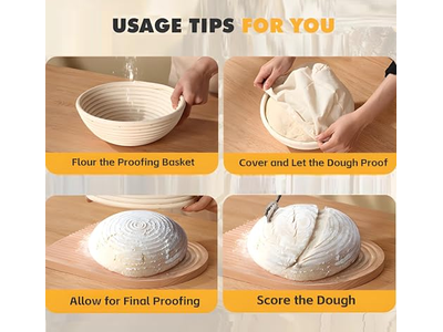 Basket Banneton Wicker 6 Inch Bamboo Rounded Plastic 9 Bannetons Proofing