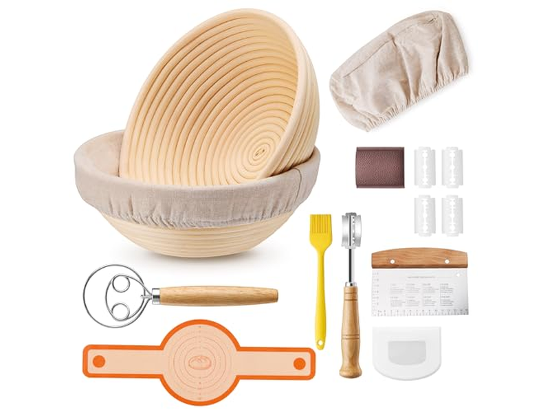 Basket Breading Scone Brownie Cake Muffins Wooden Baking Sourdough Loaf Baton