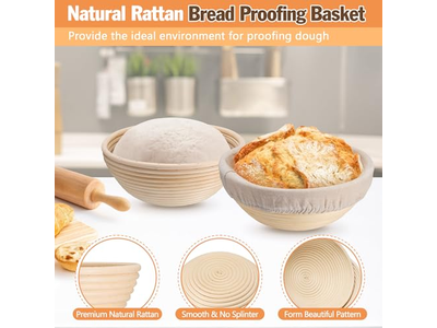 Basket Breading Scone Brownie Cake Muffins Wooden Baking Sourdough Loaf Baton