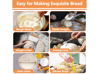 Basket Breading Scone Brownie Cake Muffins Wooden Baking Sourdough Loaf Baton