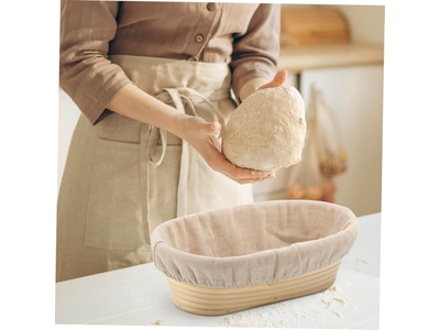 Basket Cloth Liner Bread Baton Rattan Oval 9 <u><a href='https://www.bannetonbasket.com'>proofing baskets</a></u> Round 9Inch