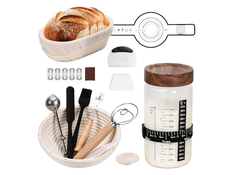 Big Basket For Gifts Bread 2 Pieces Homemade Knife Lining Profing Silica