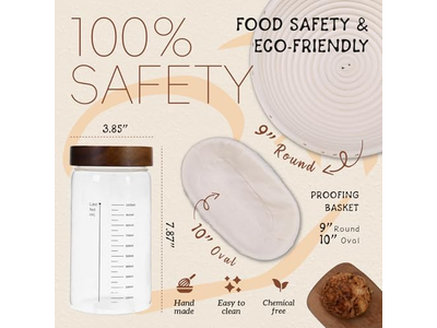 Big Basket For Gifts Bread 2 Pieces Homemade Knife Lining Profing Silica