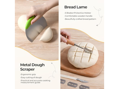 Bread Baskets For Serving With Cloth Banneton Proofing Basket Scraper Lame