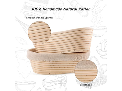 Bread Lame Scraper Banneton Set 12 Inch Oval Stainless With Bakers 11Cm Diy Use