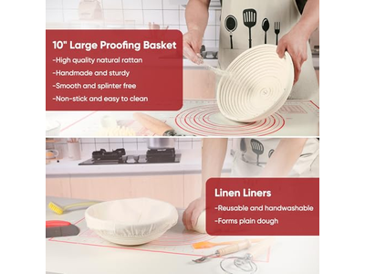 Bread Proofing Basket Round And Oval Proving 2 Packs 9 Inch Baking Plastic