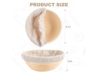 Good Quality Banneton French Bread Bosses Linen Lined Small Round Croissants