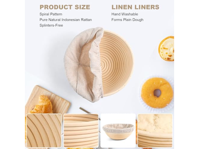 Good Quality Banneton French Bread Bosses Linen Lined Small Round Croissants