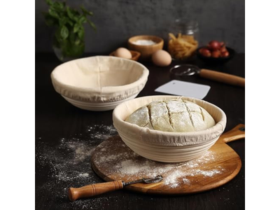 Saint Germain Bakery Premium Round Bread Banneton Basket with Liner 