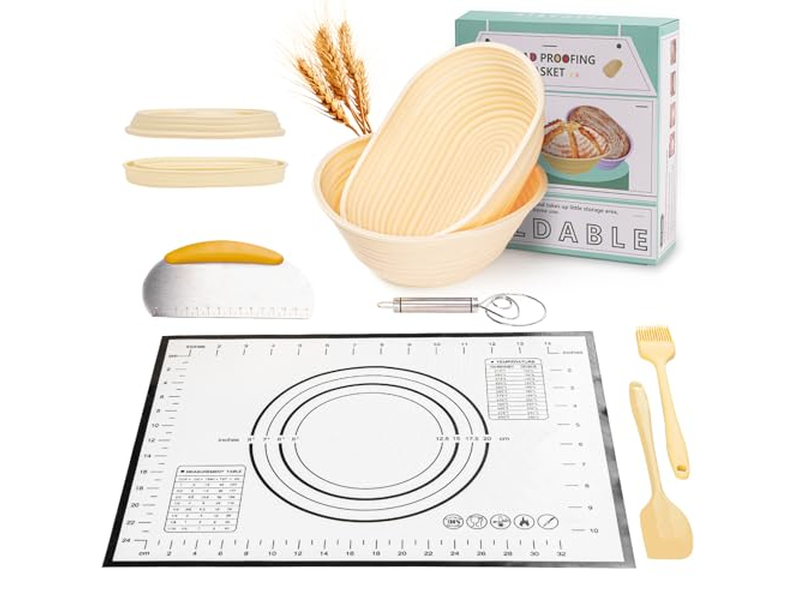 Wood Pulp Bannetons Oval Bread Banneton Cane Rattan With Liners 9 Inch