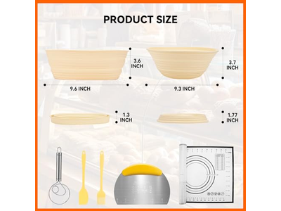 Wood Pulp Bannetons Oval Bread Banneton Cane Rattan With Liners 9 Inch