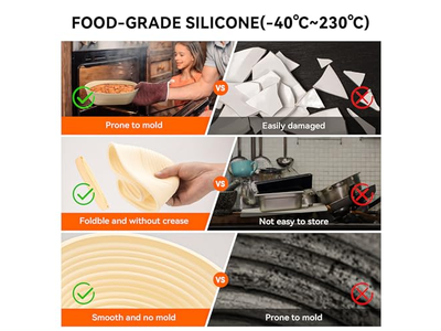 Wood Pulp Bannetons Oval Bread Banneton Cane Rattan With Liners 9 Inch