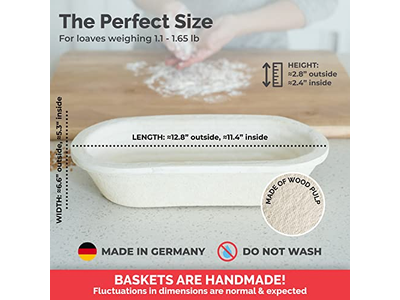 9 Inch Round Banneton With Liner Rising Bread Baskets Bannetons Proving