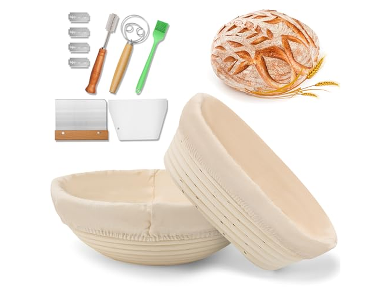 Banneton <u><a href='https://www.bannetonbasket.com'>bread proofing basket</a></u> Set of 2