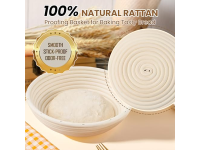 Banneton <u><a href='https://www.bannetonbasket.com'>bread proofing basket</a></u> Set of 2