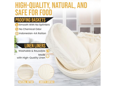 Benneton Proofing Basket Round Bread Cloth For Homemade Rattan With Cover Set