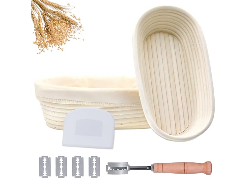 Bread Basket With Warming Stone Pack Liner 5In Making Supply Banenton