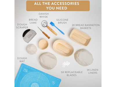 Bread Baskets For Serving With Cloth Oval Rattan Fermentation Basket