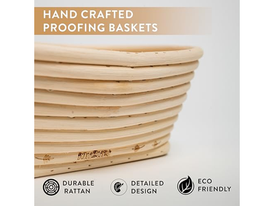 Bread Baskets For Serving With Cloth Oval Rattan Fermentation Basket