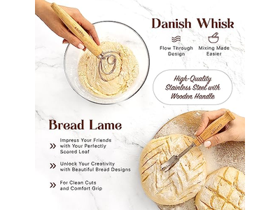 Bread Mixing Scraper Baking Dough Tool Set Plastic Baker Cloth For