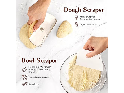Bread Mixing Scraper Baking Dough Tool Set Plastic Baker Cloth For