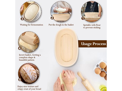 <u><a href='https://www.bannetonbasket.com'>brotform</a></u> Proofing Basket 1Kg 9 Inch Oval Banneton Handmade Custom Big Size
