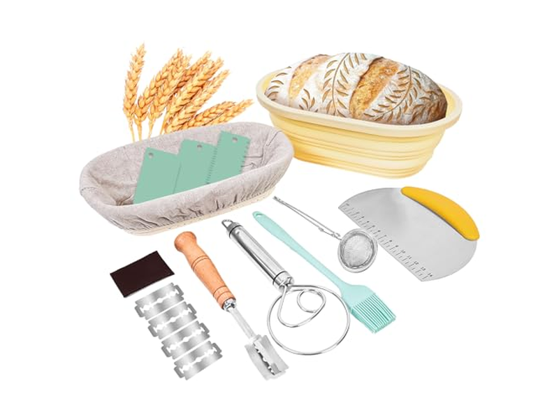 Dough Scraper Bowl Sourdough Bread Baking Pan Small Round Basket 10 Inch
