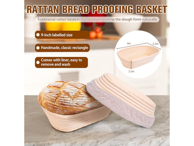 Dough Scraper Bowl Sourdough Bread Baking Pan Small Round Basket 10 Inch
