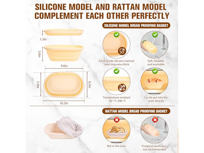 Dough Scraper Bowl Sourdough Bread Baking Pan Small Round Basket 10 Inch