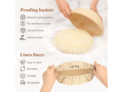 Oval Sour<u><a href='https://www.bannetonbasket.com'>dough proofing basket</a></u>s Bread Baking Bread Making Kit